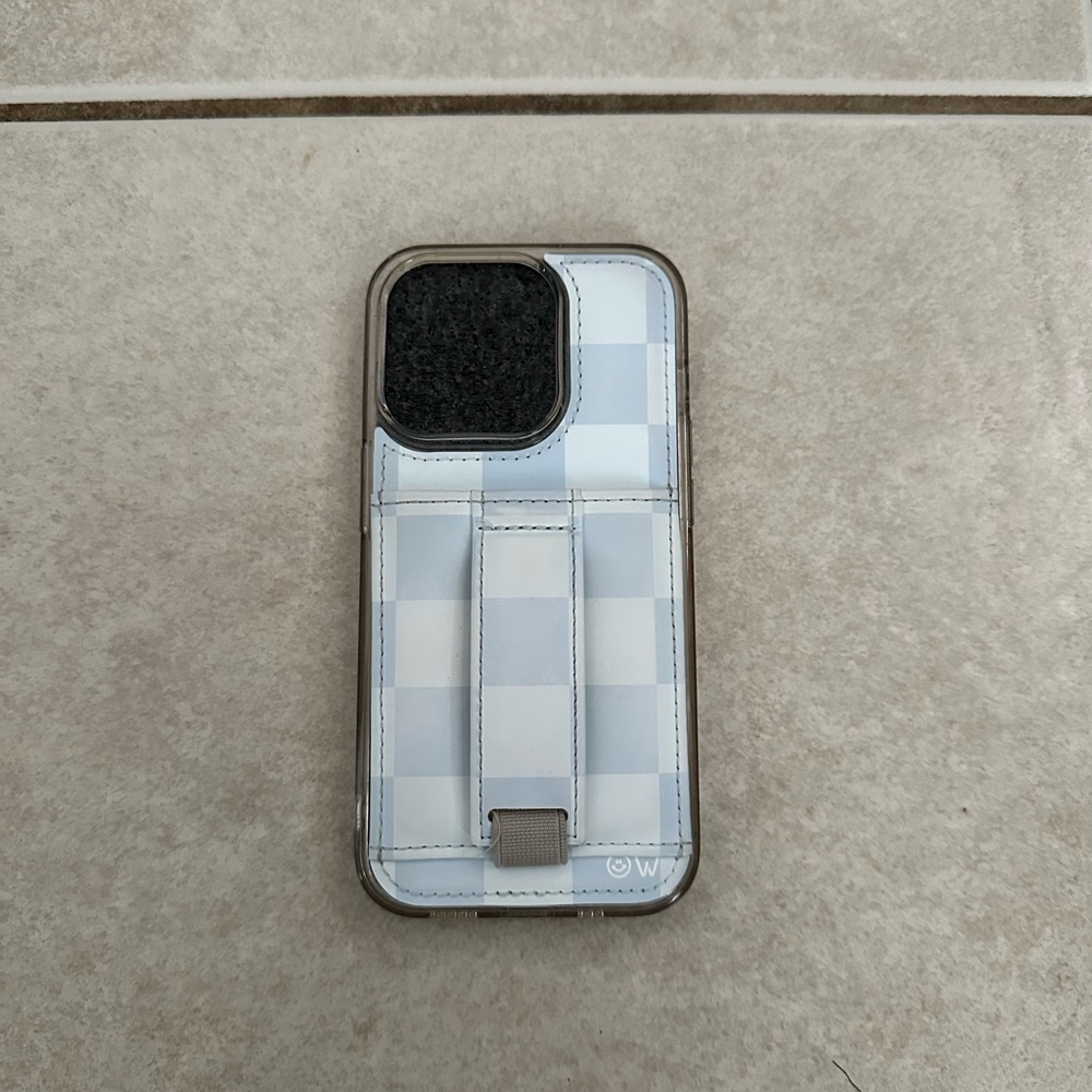 Walli Checkered Phone Case with Card Holder-iPhone 14 pro